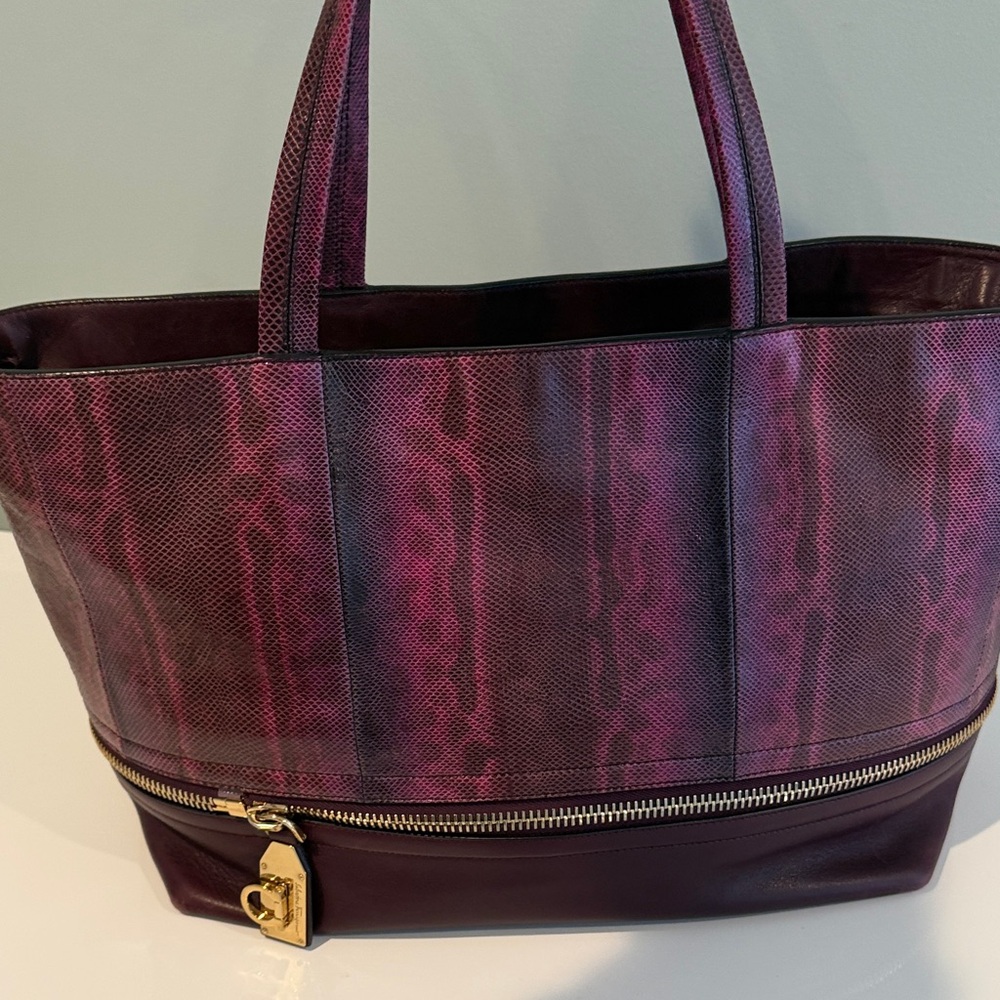 Salvatore Ferragamo Deep Purple Tote Bag
